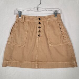 Free People Mini Skirt In Camel, Size 24
